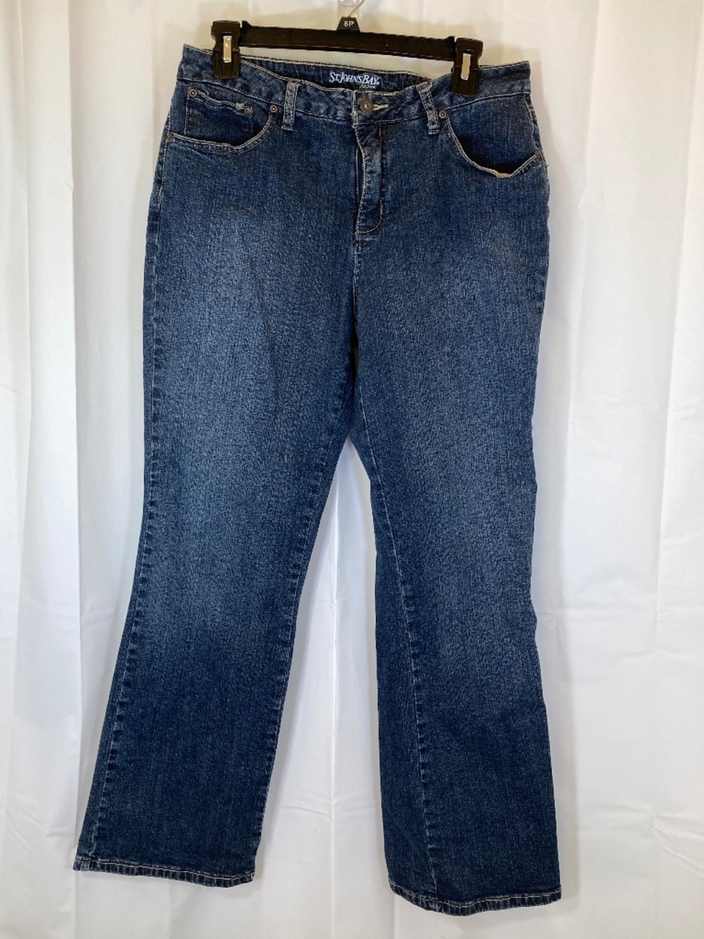 St. John’s Bay Jeans Sz 12P Bootcut Dark Blue Zip Fly